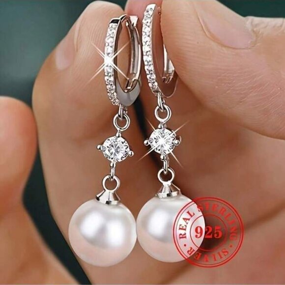 Jewelry - Sterling Silver 925 Pearl Earrings